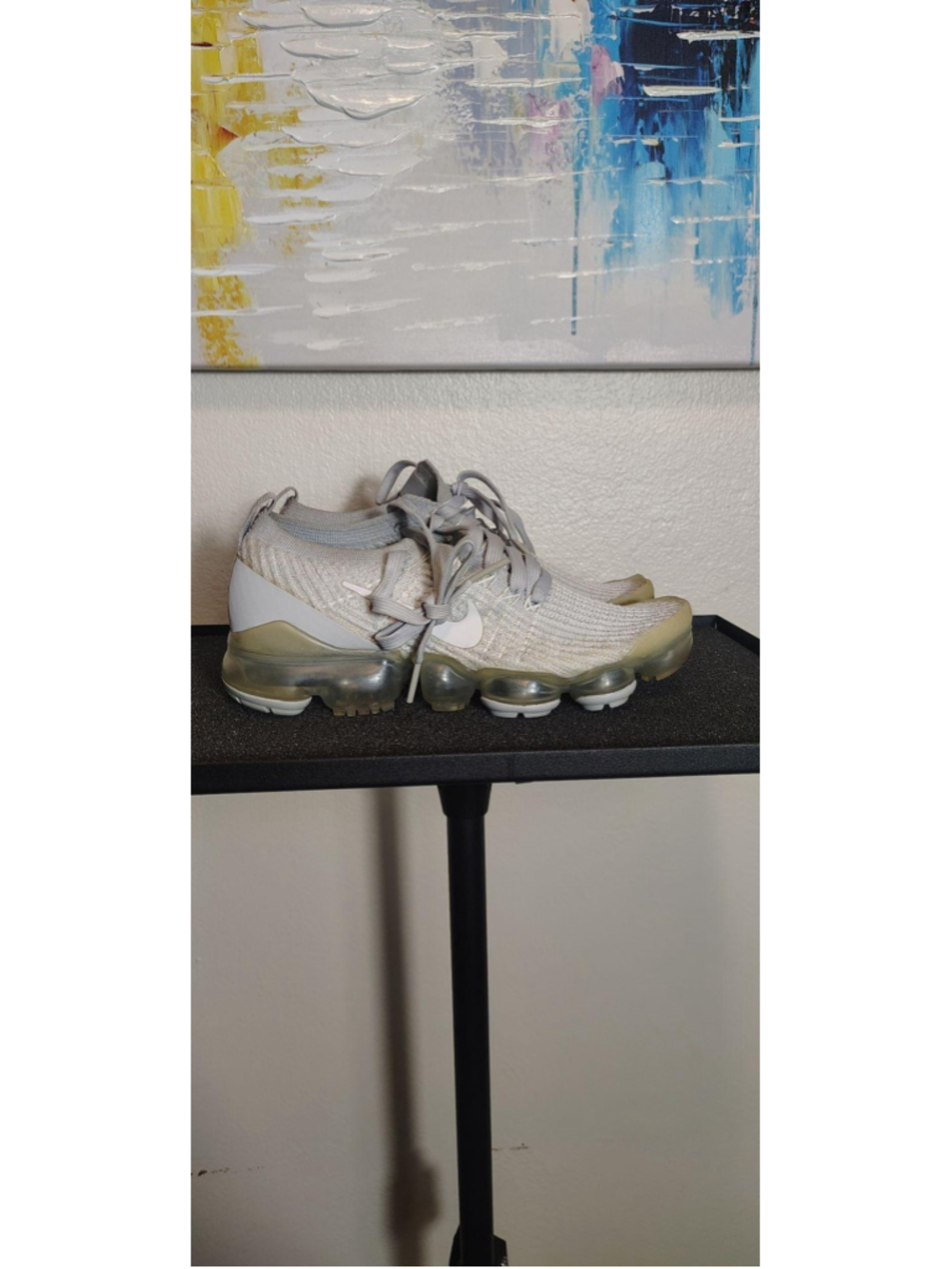 Nike Air VaporMax Flyknit 2 Shoes Womens Size 6 Gray Knit Sneakers AJ6910-100 - Picture 3 of 9